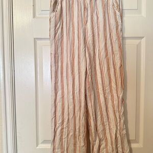Aeropostale Cream and Orange Striped Pants